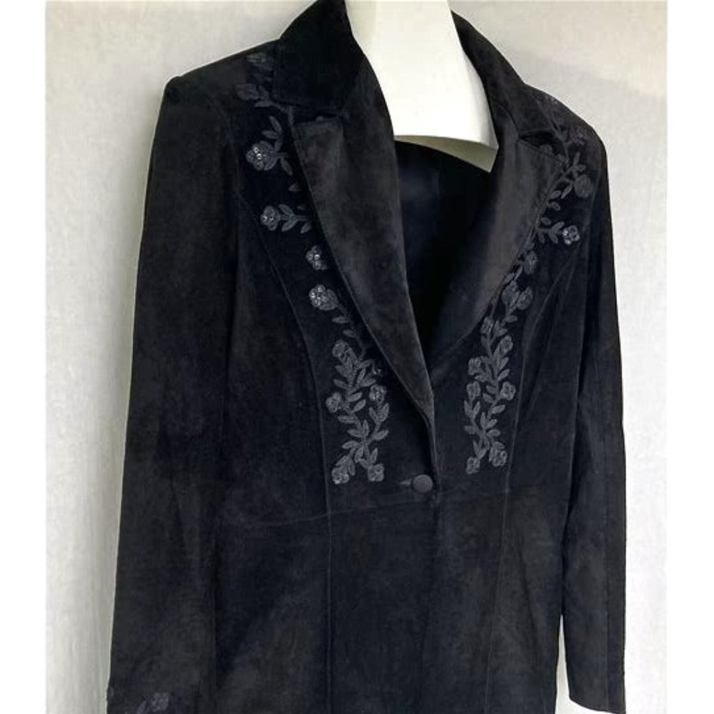 Scully Woman’s Sequin Black Suede Dressy Western Long Coat